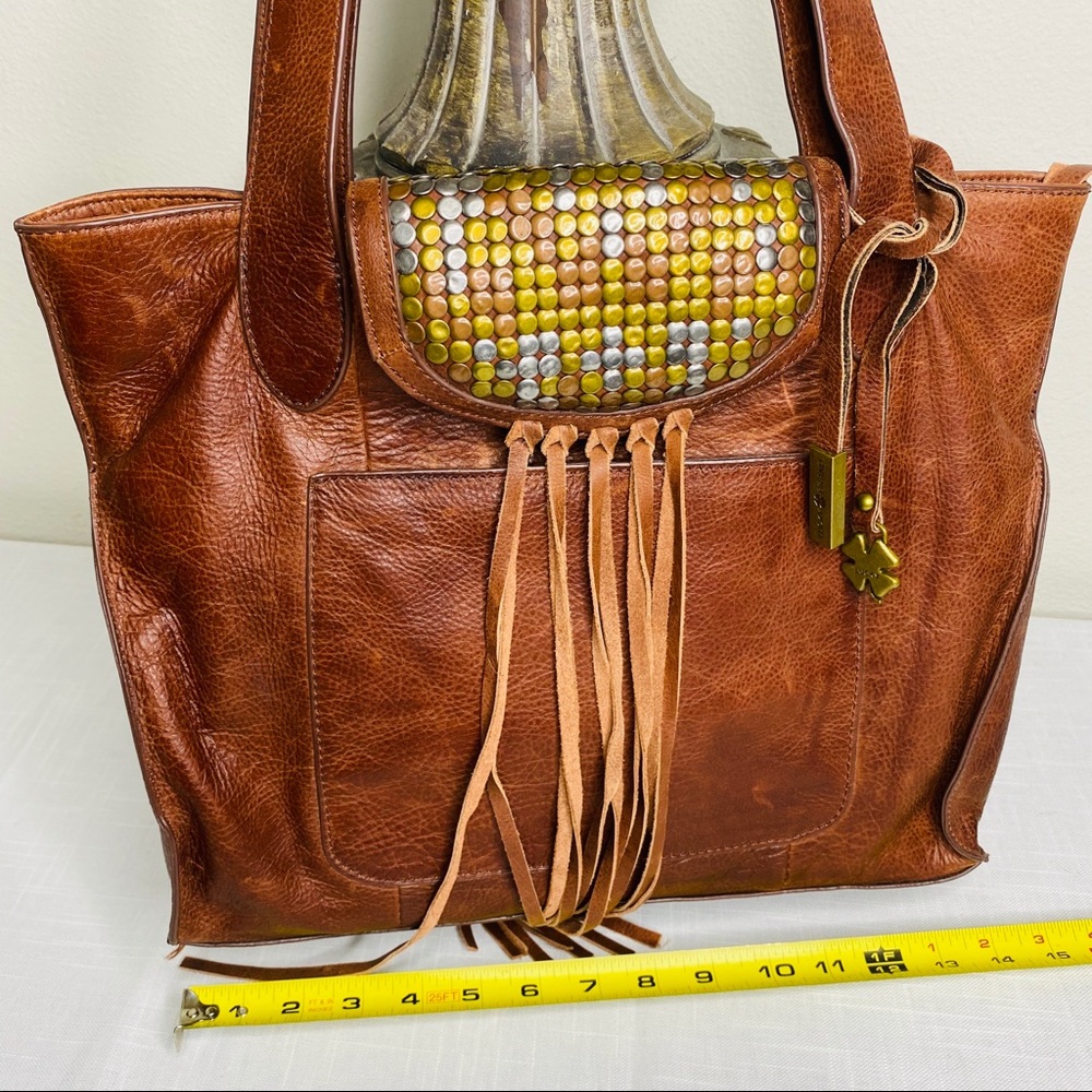 Lucky Brand Tan Tote with Sequin Flap - Picture 7 of 15